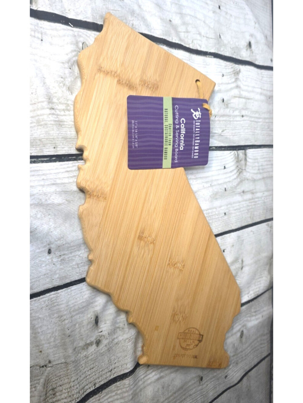 Totally Bamboo California State Shaped Bamboo Serving & Cutting Board  New PROMO